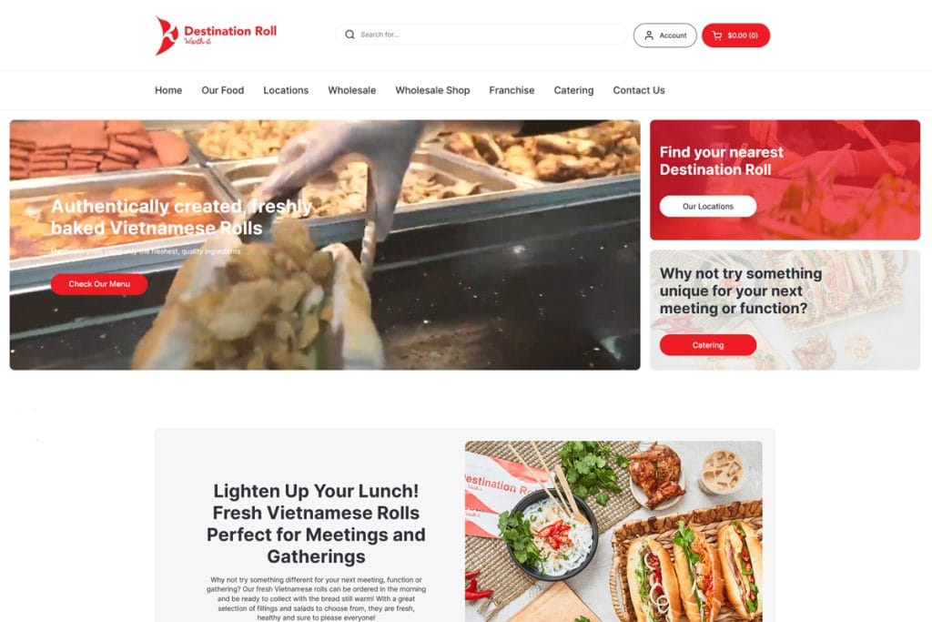 Destination Roll Website Design | Spin Design
